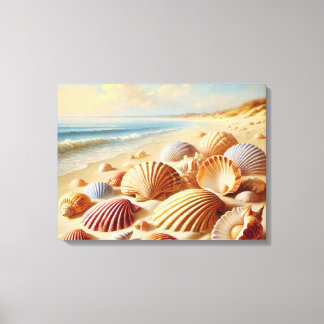 Toile Vintage Seashell Beach Wall Art