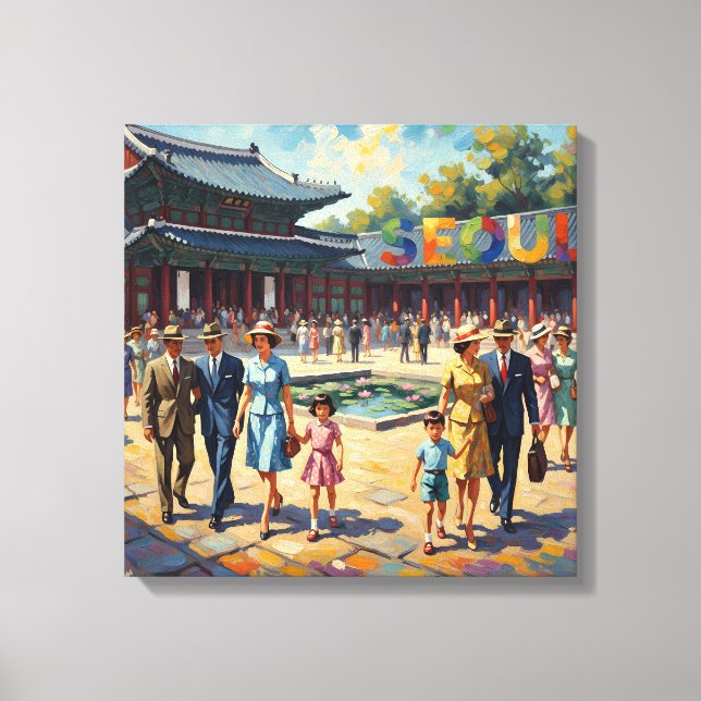 Toile Vintage Seoul Palace Courtyard Canvas Art (Recto)