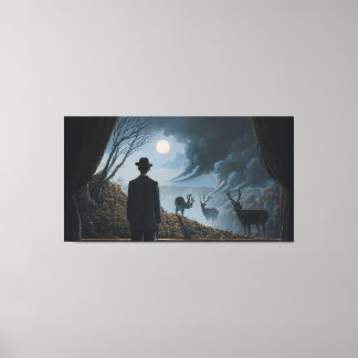 Toile Vintage Surreal Night Window Digital Illustration