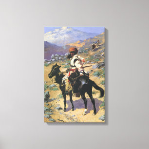 Toile Vintage Wild West, un trappeur indien par Remingto