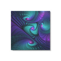 Violet rencontre Turquoise moderne art fractal abs