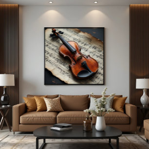 Toile Violon et partition