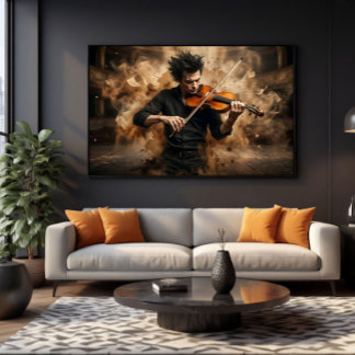 Toile Violoniste Dramatique Musique Passionnée