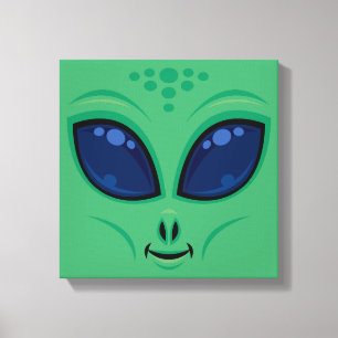 Toile Visage d'alien de dessin animé amical