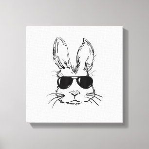 Toile Visage de Lapin Avec Lunettes de Soleil Jour de Pâ