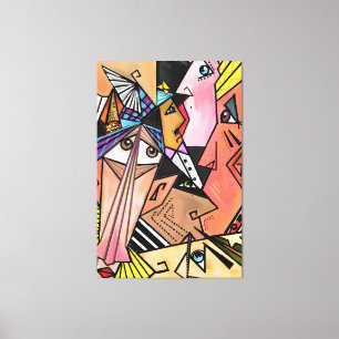 Toile Visage Moods Canvas Imprimer Cubisme Portrait - Pe