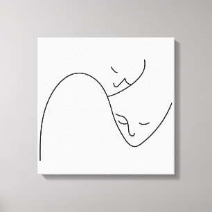 Toile Visages de personnes lignes soutien partenaire