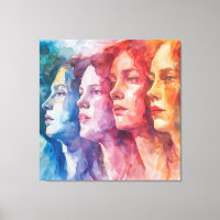 Visages des femmes - Peinture aquarelle
