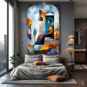Toile Vision Cubiste Moderne de l'Âge du Vide