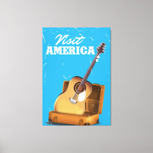 Toile Visitez l'Amérique affiche de voyage vintage