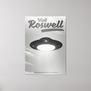 Toile Visitez le poster vintage Roswell UFO