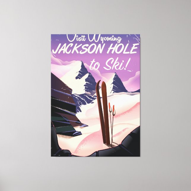 Toile Visitez le Wyoming ! Jackson Hole à l'affiche de v (Recto)