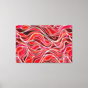 Toile Vitrail rouge Abstrait