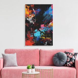 Toile Vivid Chaos - Audacieux Prin d'Art Expressionniste