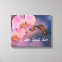 "Vivre, rire, amour" Art des orchidées roses