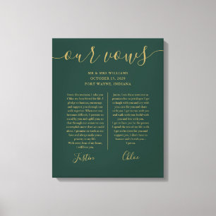 Toile Voeux De Mariage À Lui Et À Elle Émeraude Et Or