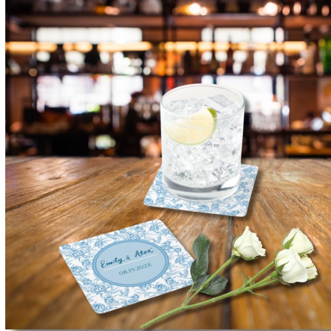 Toile Vogel und Blumenkohl Individuelle Name Babyd Rechteckiger Pappuntersetzer (Von Creator hochgeladen)