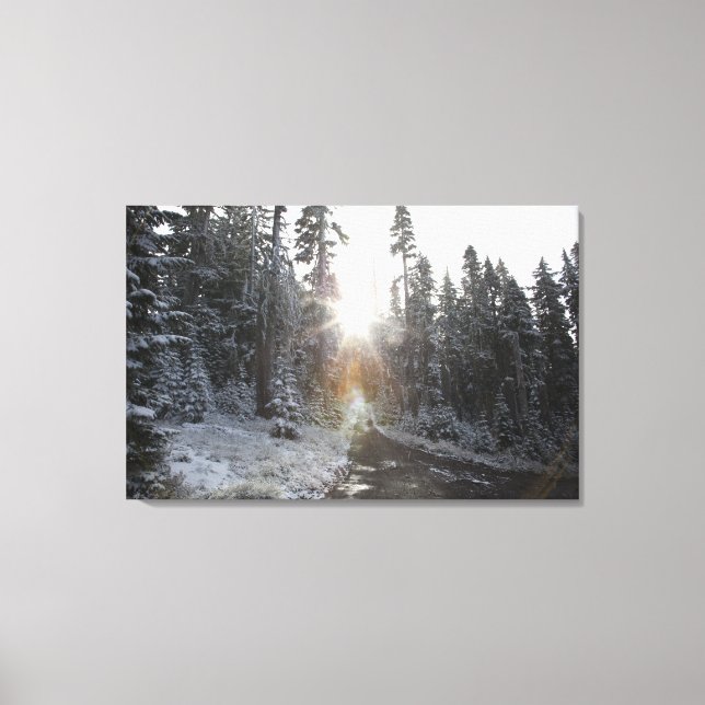 Toile Voie de terre neigeuse qui pénètre au soleil (Recto)