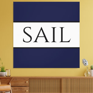 Toile VOIL Large Sporty Marine Marine Bleue Bleu Blancs