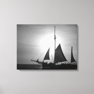 Toile Voile Aruba Dusk en noir et blanc (Paysage)