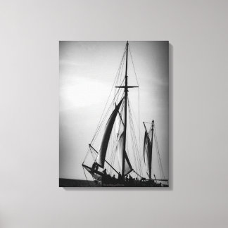 Toile Voile Aruba en noir et blanc (portrait)