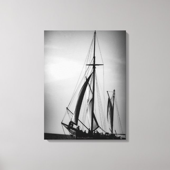 Toile Voile Aruba en noir et blanc (portrait) (Recto)