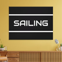 VOILE Fun Moderne Texte Blanc Rayures Sur Fond Noi