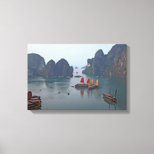 Toile Voiliers dans la baie d'Ha Long - Vietnam, Asie