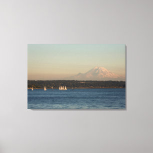 Toile Voiliers sur le lac Washington, avec Mercer Island
