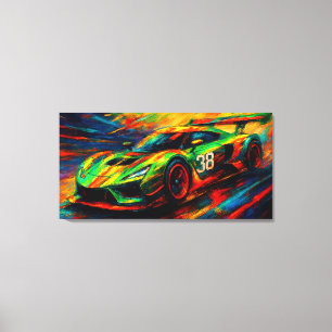 Toile voiture de course hyper stylisée