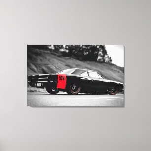 Toile Voiture Musclée Classique Noire