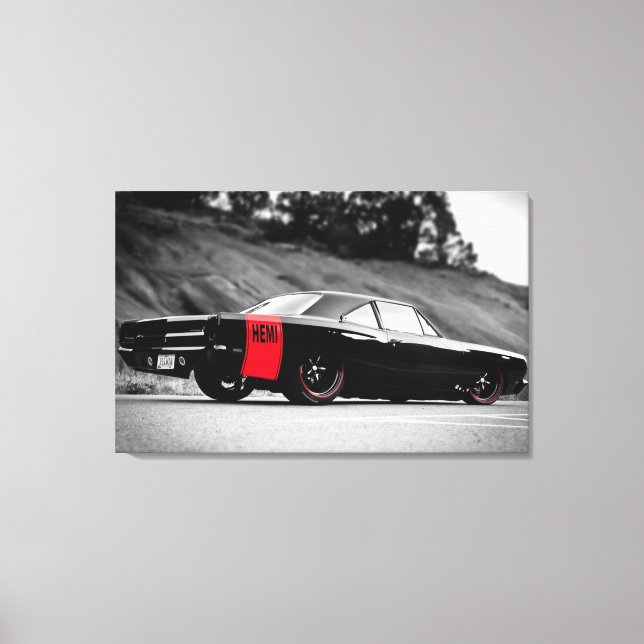 Toile Voiture musculaire classique noire (Recto)