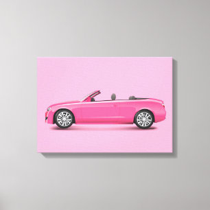 Toile Voiture rose chaude