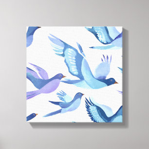Toile Vol Blue Bird   Peinture à l'aquarelle moderne