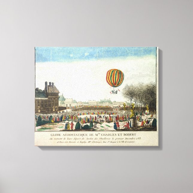 Toile Vol de Jacques Charles et Nicholas Robert (Recto)