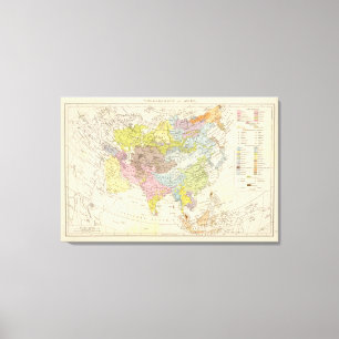 Toile Volkerkarte von Asien - Carte de l'Asie