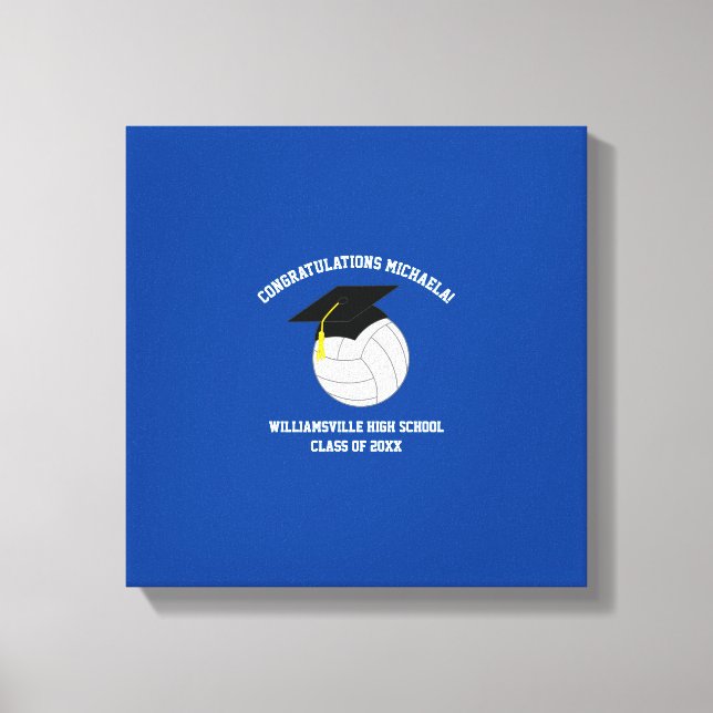 Toile Volleyball Graduation Sports Blue (Recto)