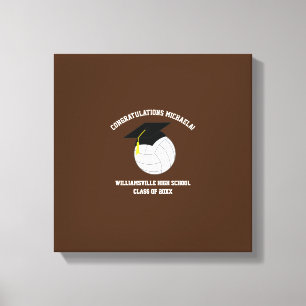 Toile Volleyball Graduation Sports Brown