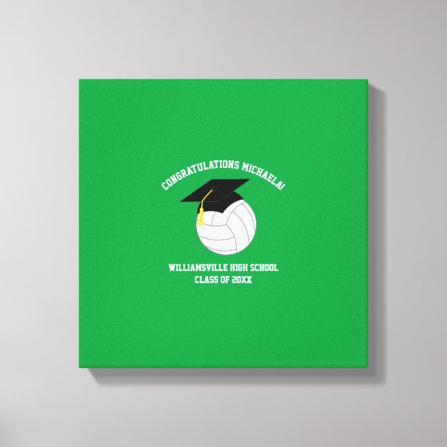 Toile Volleyball Graduation Sports Green (Recto)