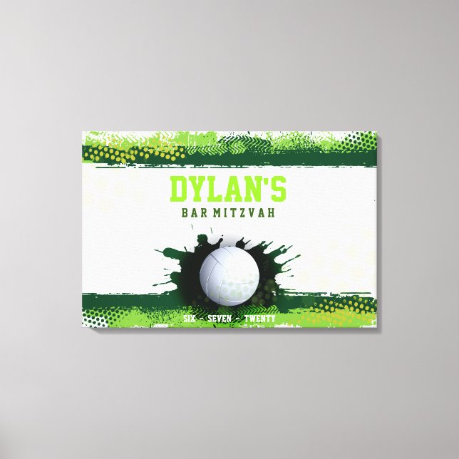 Toile VOLLEYBALL SPLASH Bar Mitzvah Connexion Carte mémo (Recto)