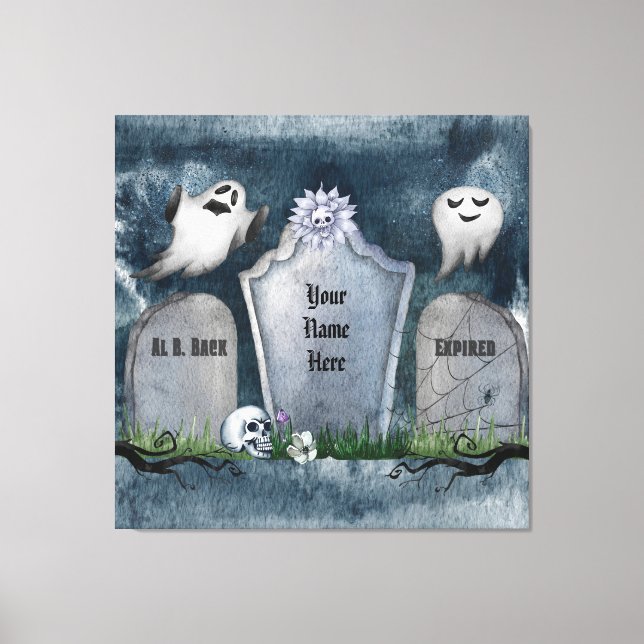 Toile Votre nom ici Halloween Déplaisant Éffrayant (Recto)