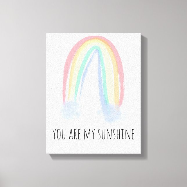 Toile Vous êtes mon soleil arc-en-ciel peint à l'aquarel (Recto)