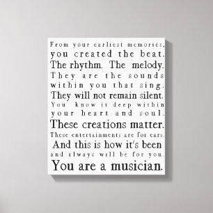 Toile Vous êtes un musicien