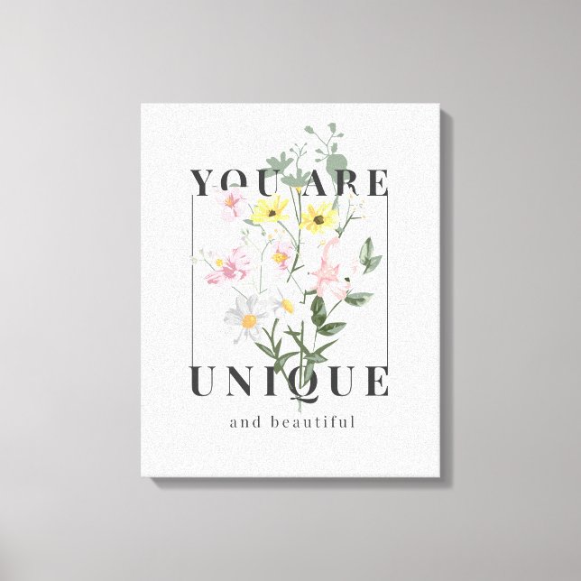 Toile Vous êtes un Slogan floral unique (Recto)
