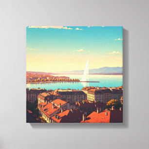 Toile Voyage à Genève Suisse 