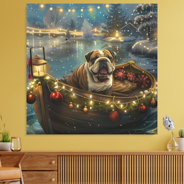 Toile Voyage du festival de Noël de Bulldog (Insitu(Salon))