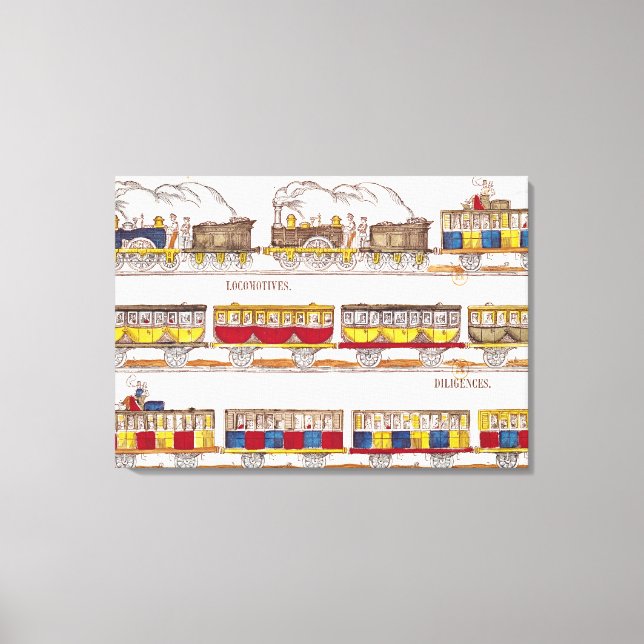 Toile Voyage ferroviaire en 1845 (Recto)