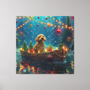 Toile Voyage festif de Noël de Goldendoodle