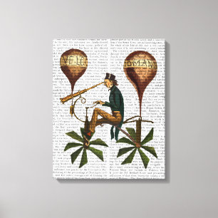 Toile Voyagez un ballon à air chaud de Lune de La