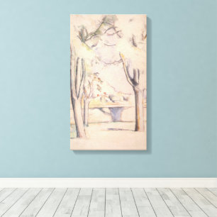 Toile Vue à travers les arbres par Paul Cezanne, Art Vin